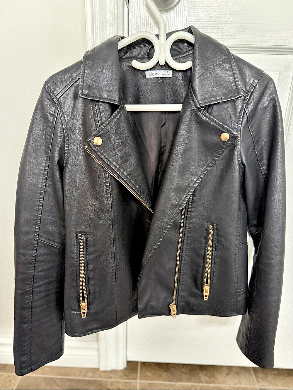 Dex Black Moto Jacket Size S
